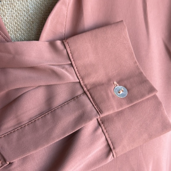 Jodifl rust split neck collar dolman sleeve hi lo oversized blouse - Picture 6 of 16